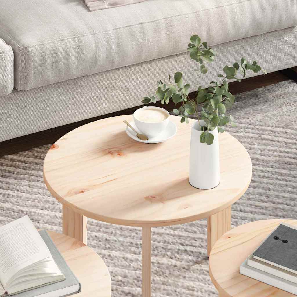 Table basse 3 pcs Naturel 47,5 x 47,5 x 27 cm - XIOS