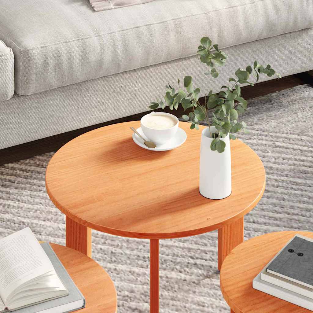 Table basse 3 pcs Marron cire 47,5 x 47,5 x 27 cm - XIOS
