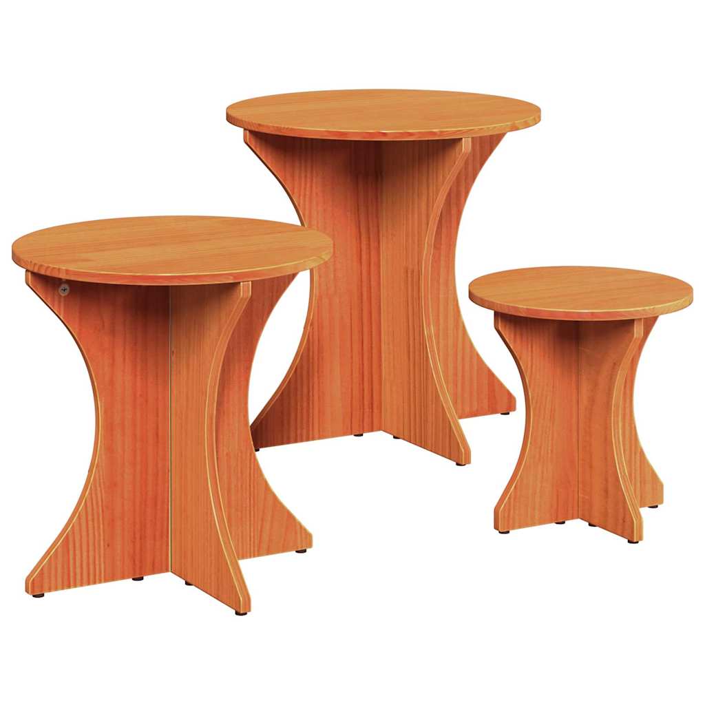 Table basse 3 pcs Marron cire 46 x 46 x 47 cm - XIOS