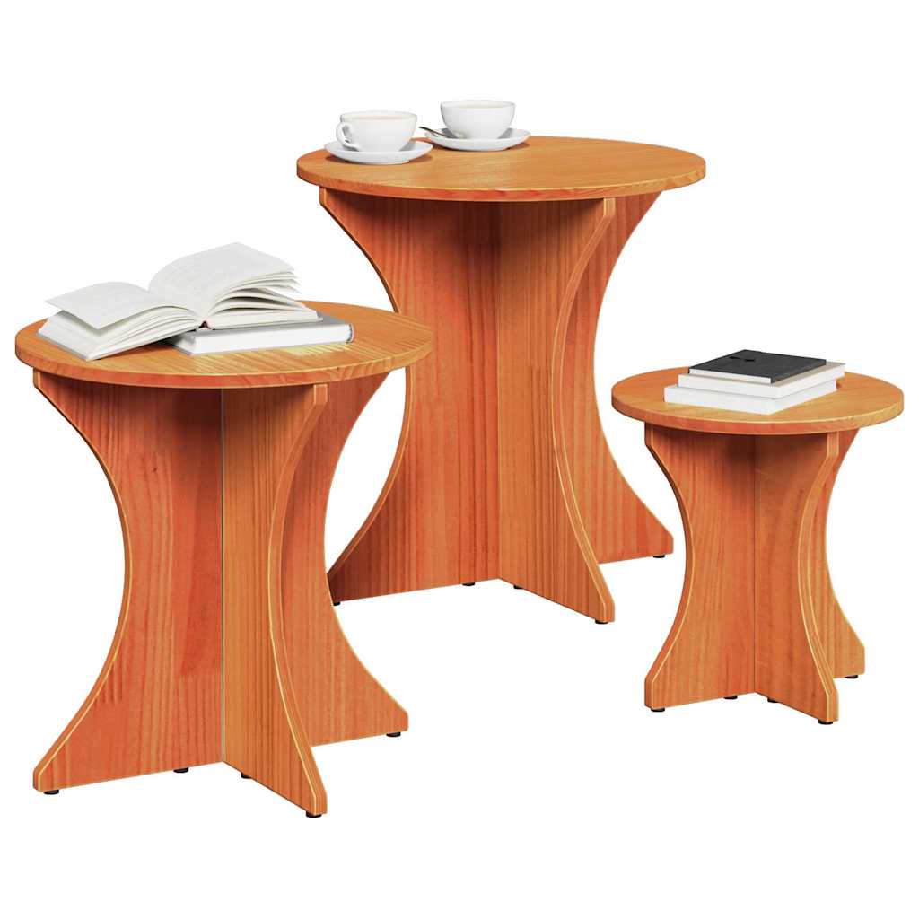 Table basse 3 pcs Marron cire 46 x 46 x 47 cm - XIOS