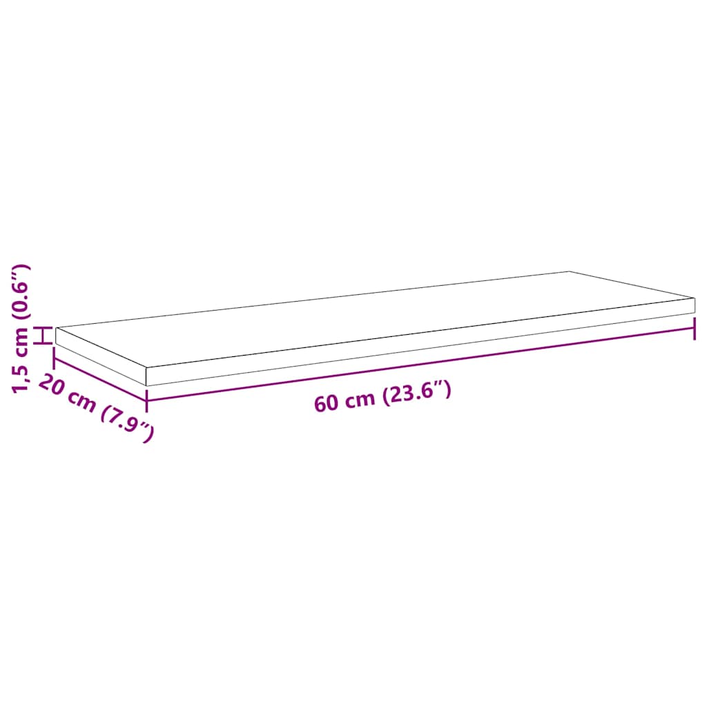 Étagère à livres 4 pcs Noir 60 x 20 x 1.5 cm Bois d'ingénierie - XIOS