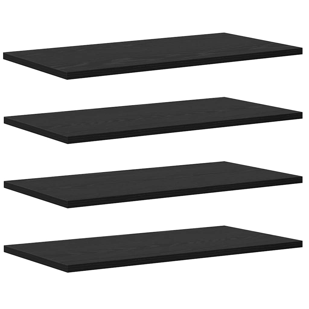 Planches de rangement - Pack de 4 en chêne noir, 60x30x1.5 cm, en bois d'ingénierie