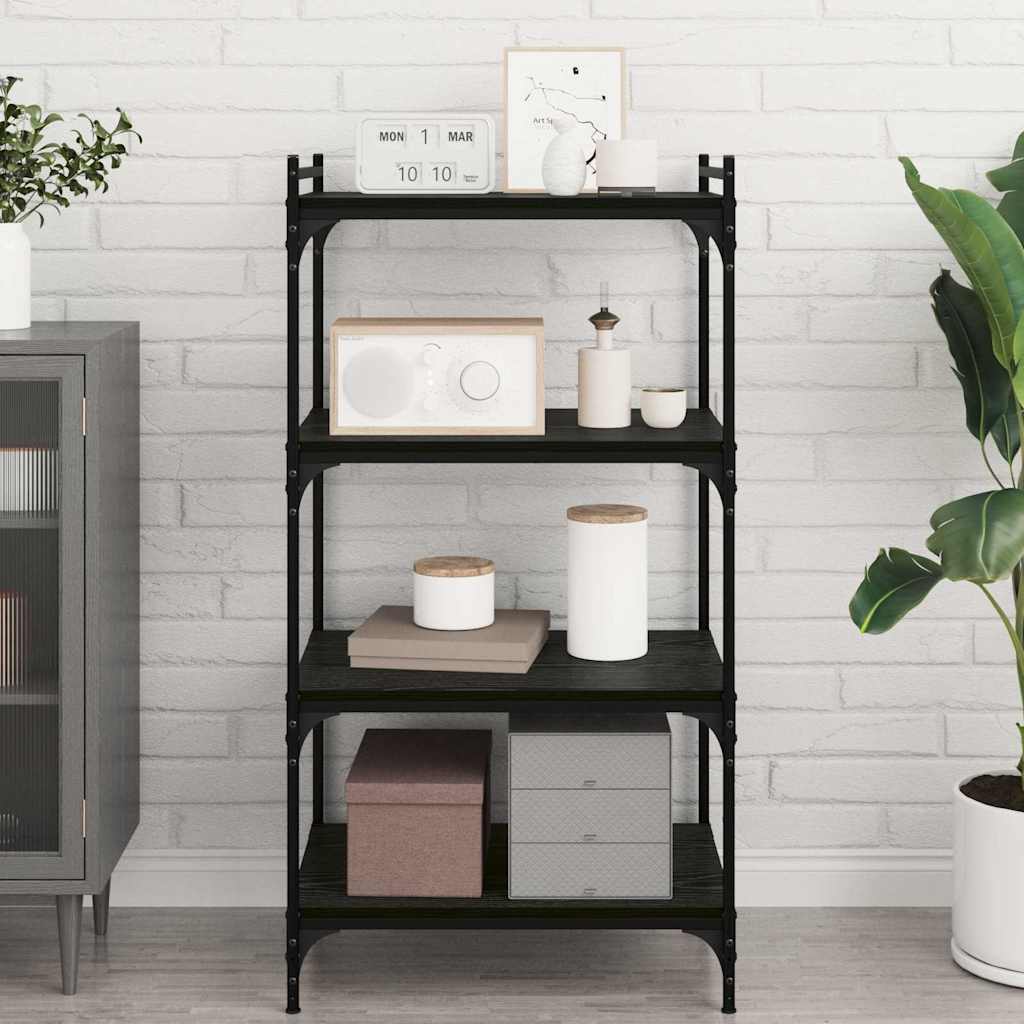 Étagère à livres 4 pcs Noir 60 x 40 x 1.5 cm Bois d'ingénierie - XIOS