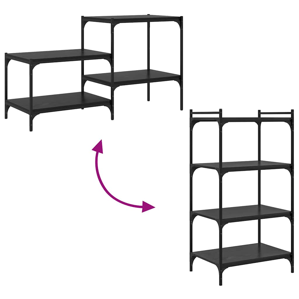 Étagère à livres 4 pcs Noir 60 x 40 x 1.5 cm Bois d'ingénierie - XIOS