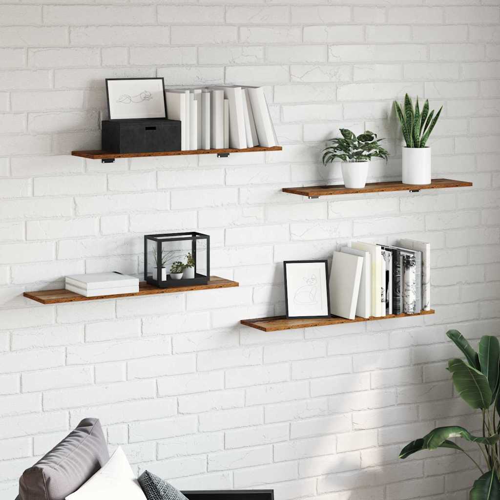 Étagère à livres 4 pcs Marron 80 x 20 x 1.5 cm - XIOS