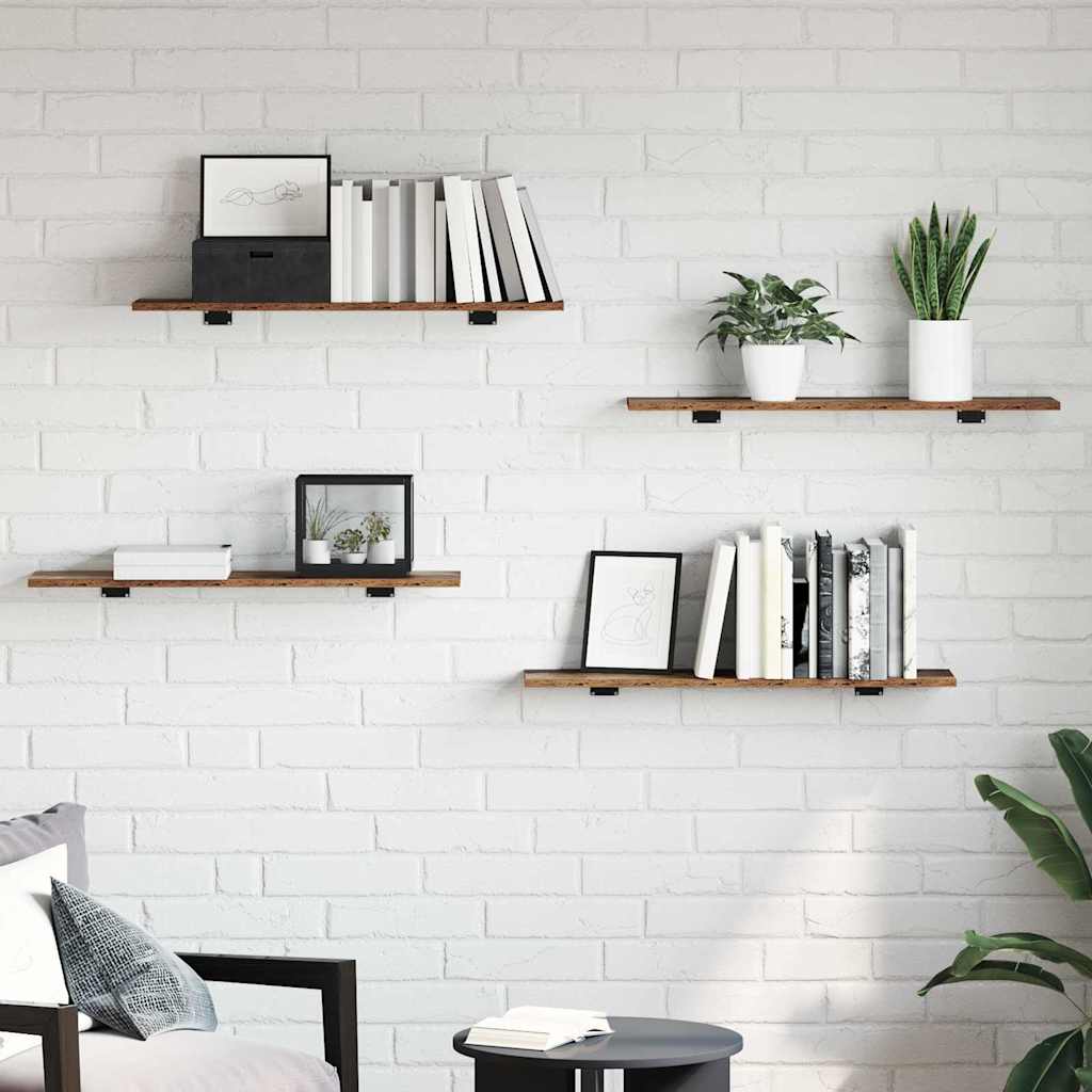 Étagère à livres 4 pcs Marron 80 x 20 x 1.5 cm - XIOS