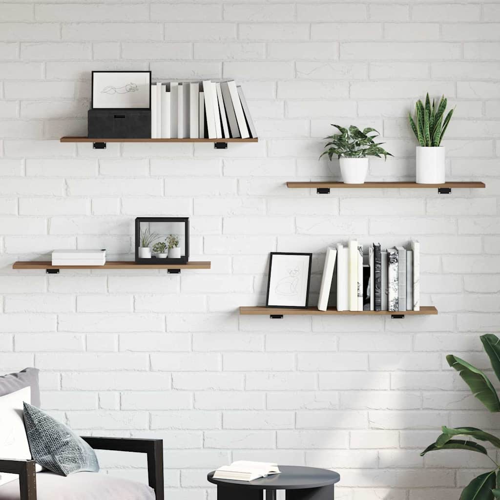 Étagère à livres 4 pcs Marron 80 x 20 x 1.5 cm - XIOS