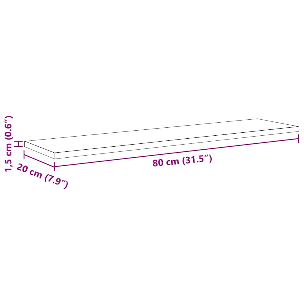 Étagère à livres 4 pcs Marron 80 x 20 x 1.5 cm - XIOS