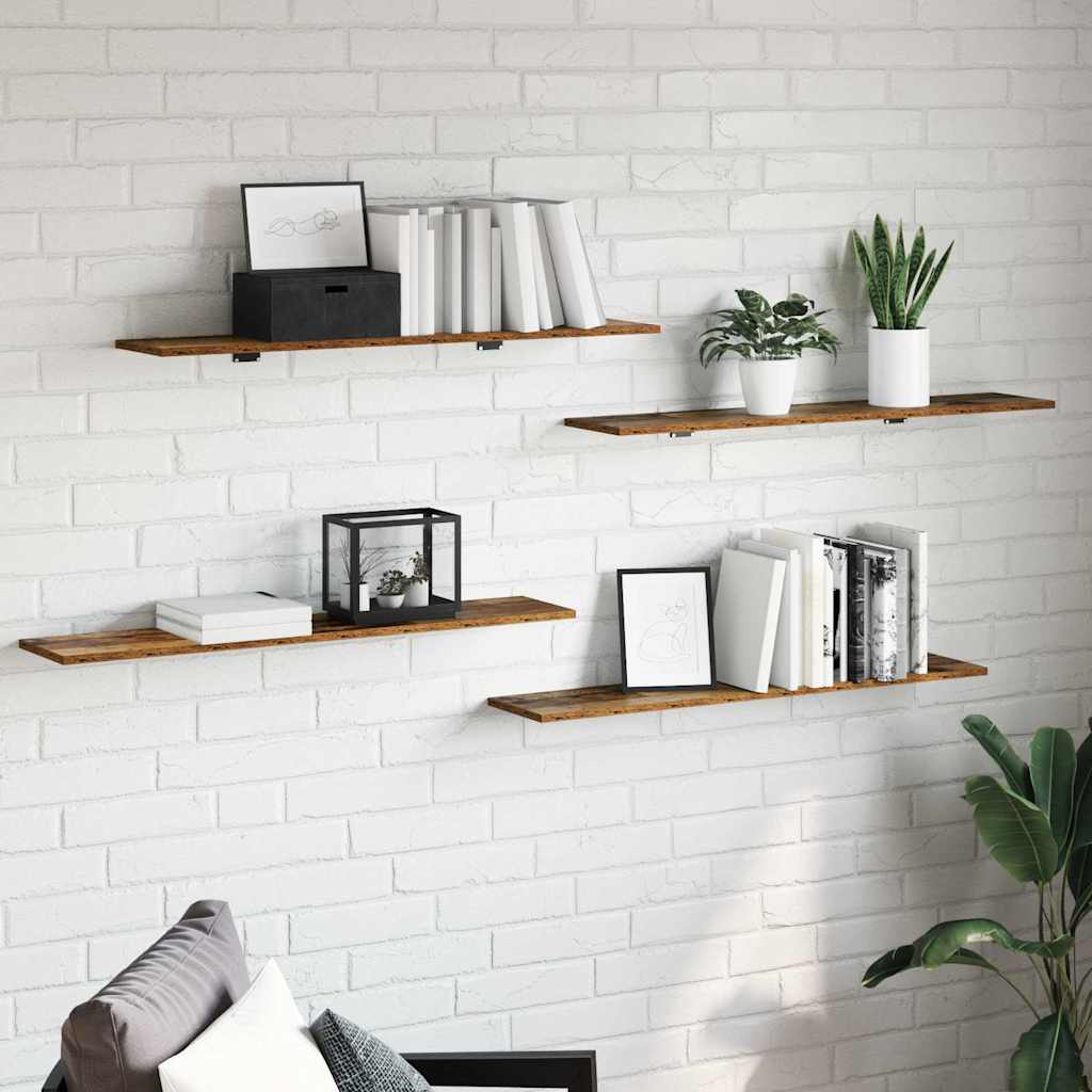 Planche d'étagère à livres 4 pcs Marron 100 x 40 x 1.5cm