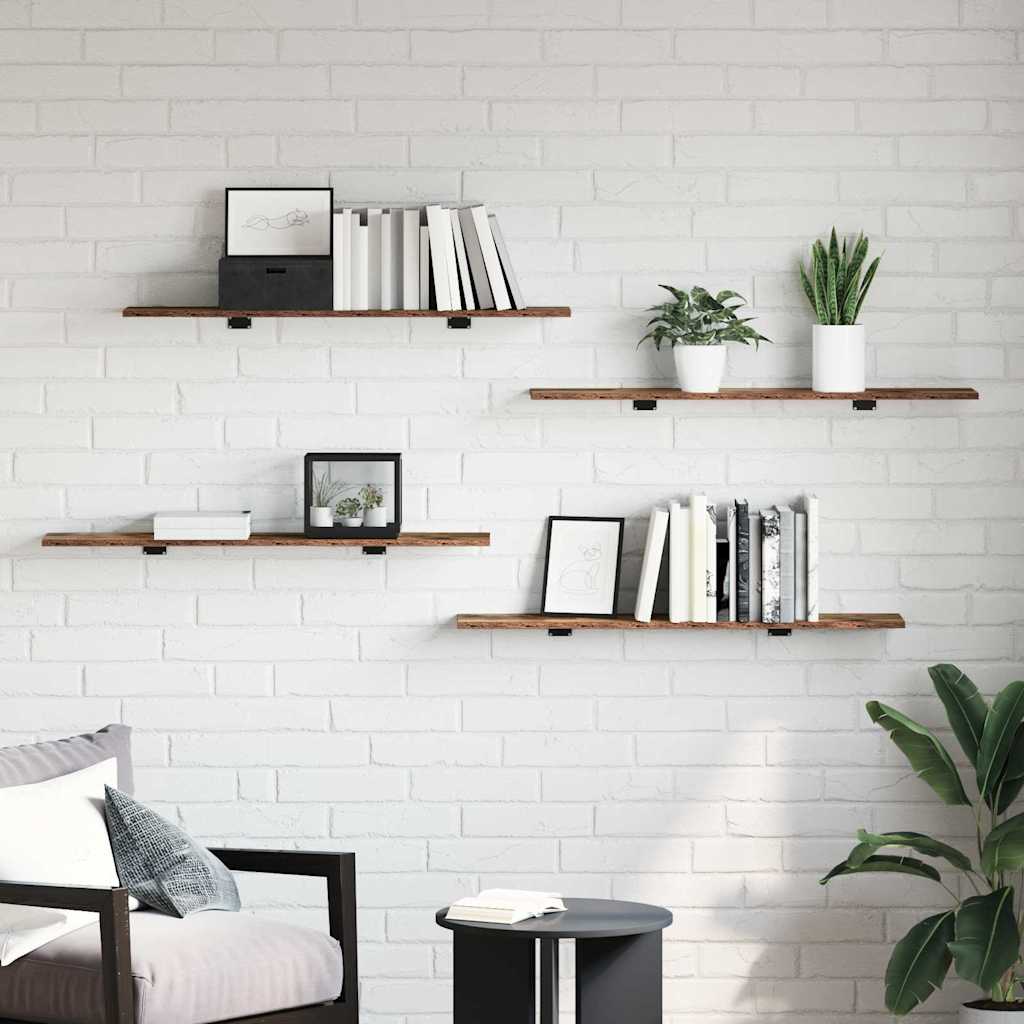 Étagère à livres 4 pcs Marron 100 x 20 x 1.5 cm - XIOS