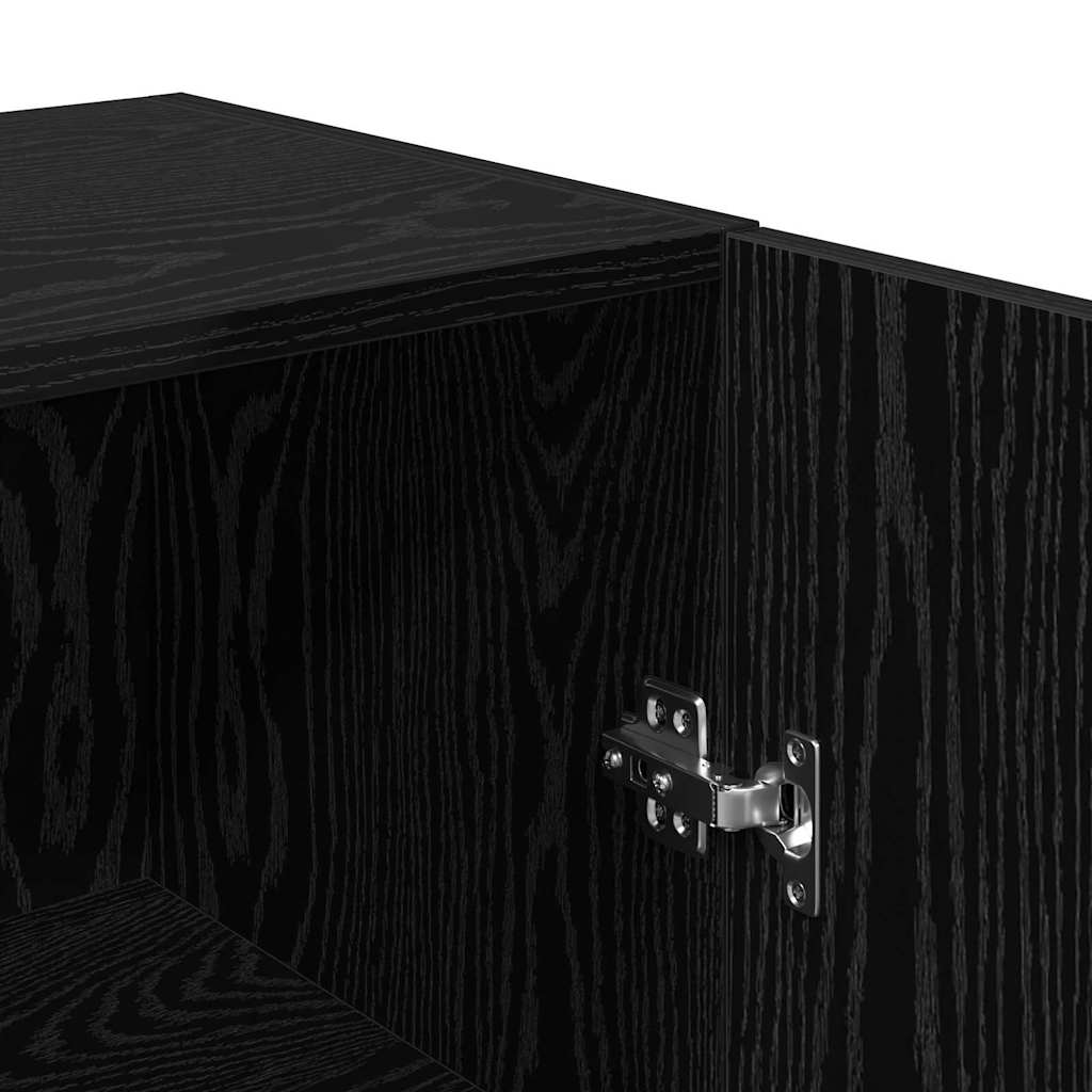 Cabinet TV mural Montage mural Chêne noir Bois d'ingénierie - XIOS