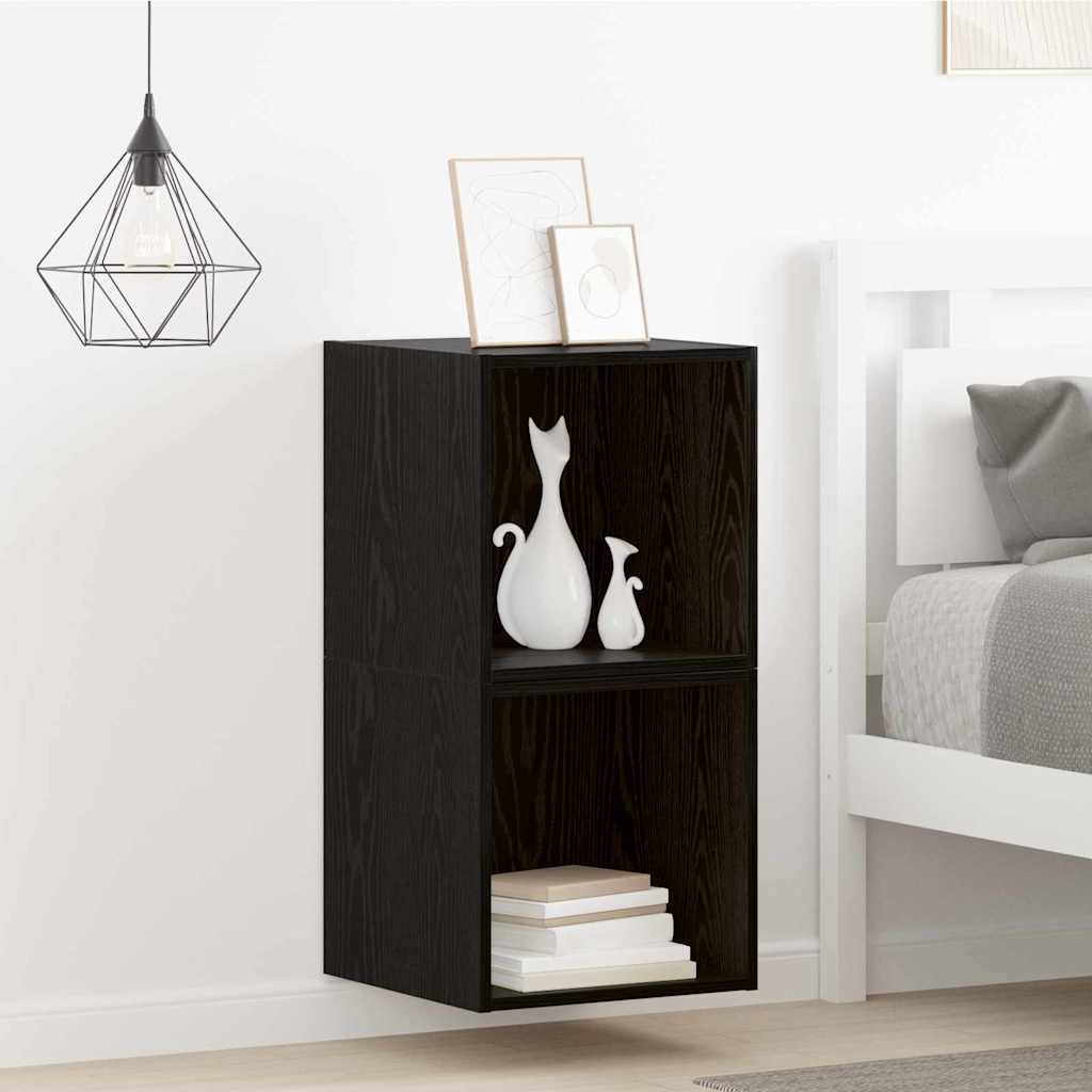 Meuble mural 2 pcs Chêne noir 37 x 37 x 37 cm Bois d'ingénierie - XIOS