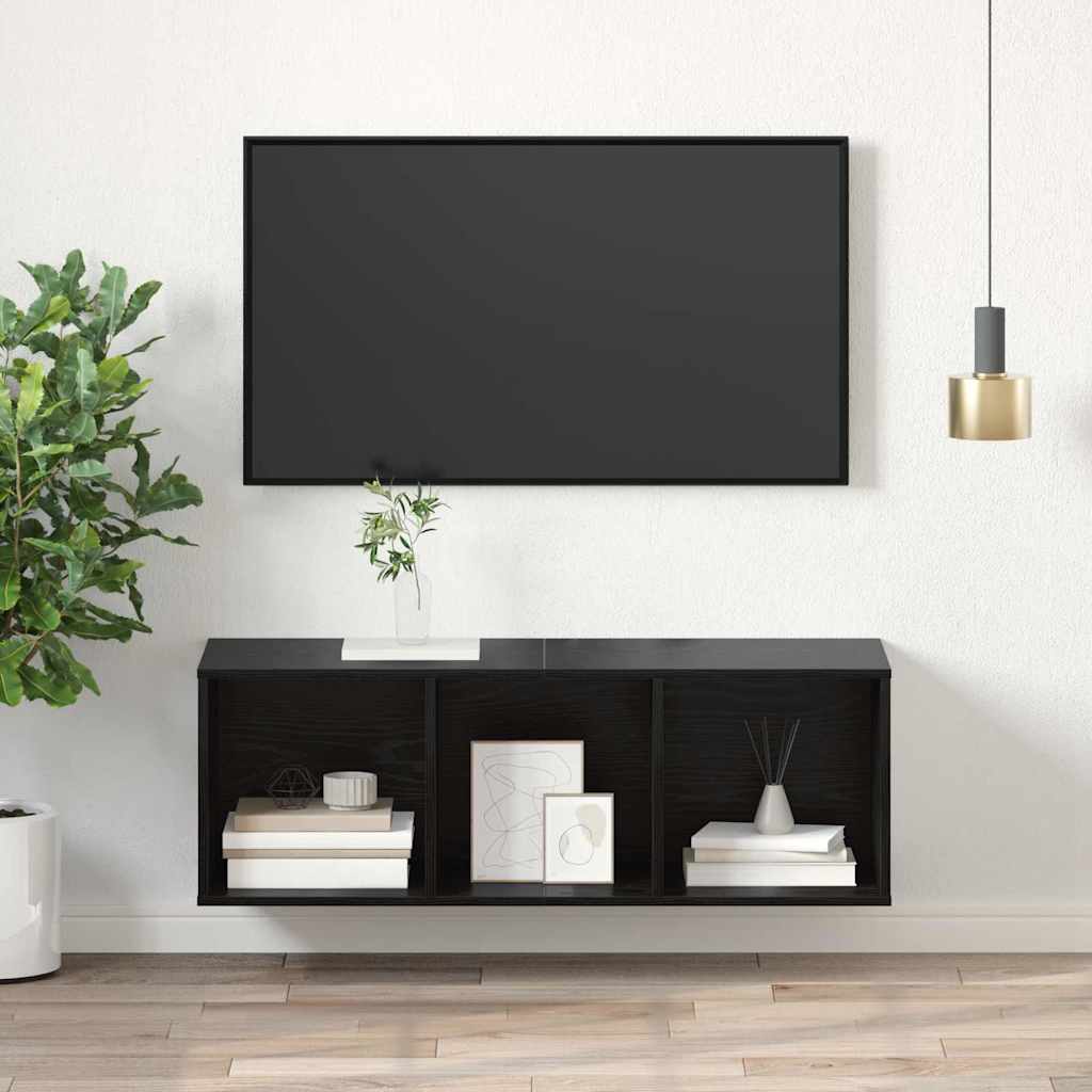 Cabinet TV Chêne noir 37 x 37 x 107 cm Bois d'ingénierie - XIOS