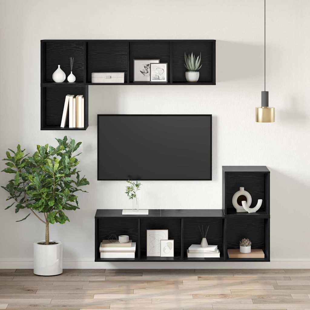 Cabinet TV Chêne noir 37 x 37 x 107 cm Bois d'ingénierie - XIOS