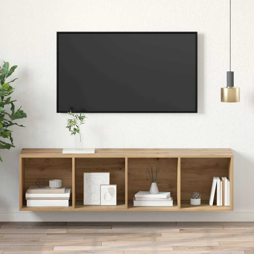 Cabinet TV chêne artisanal 37 x 37 x 142.5 cm Bois d'ingénierie - XIOS