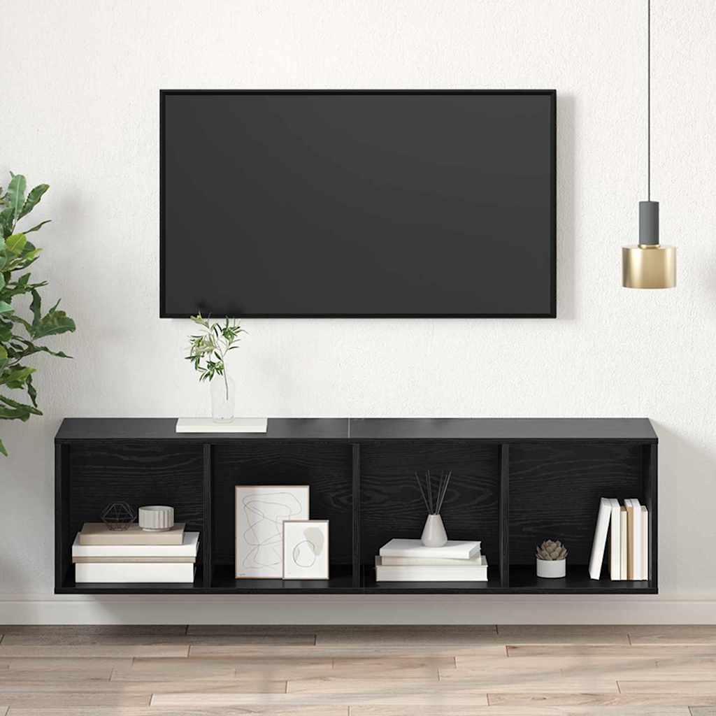 Cabinet TV Chêne noir 37 x 37 x 142.5 cm Bois d'ingénierie - XIOS