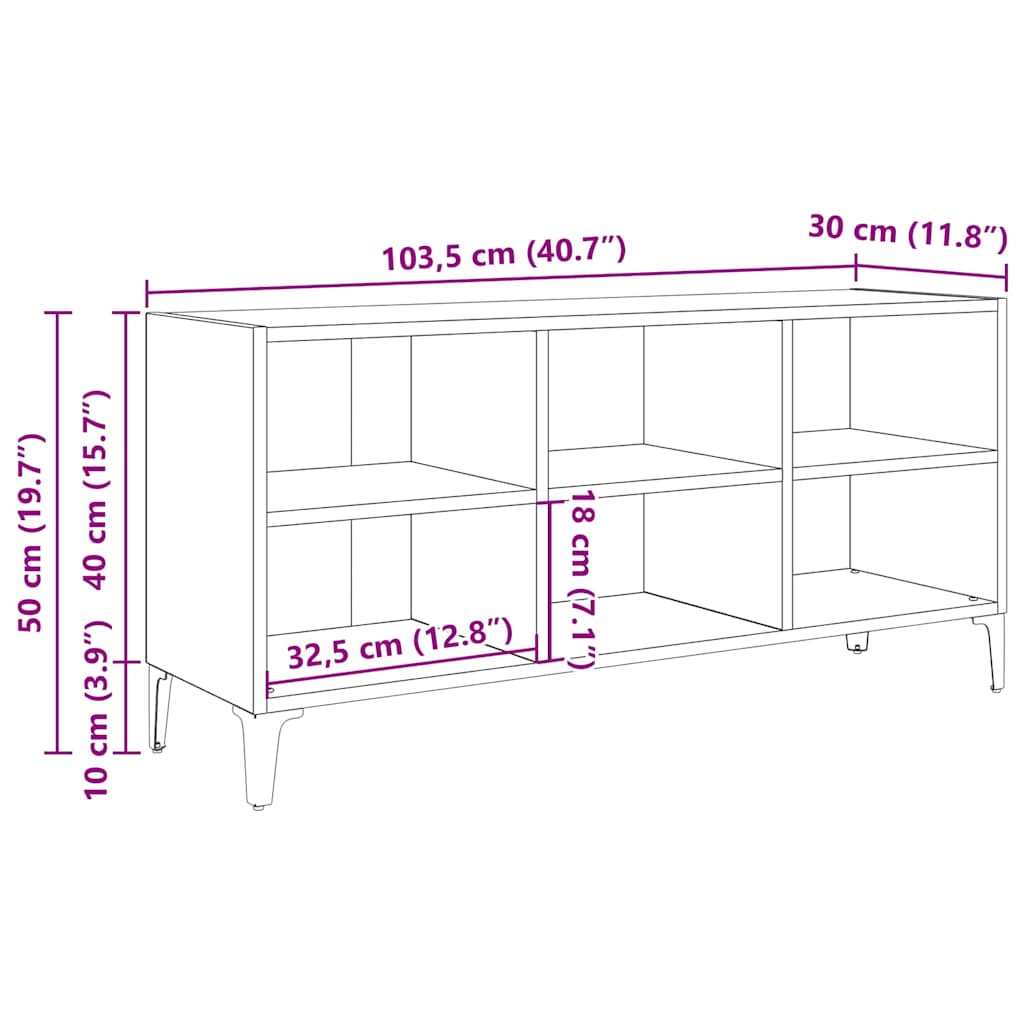 Meuble TV Marron 69.5 x 30 x 50 cm Bois d'ingénierie - XIOS