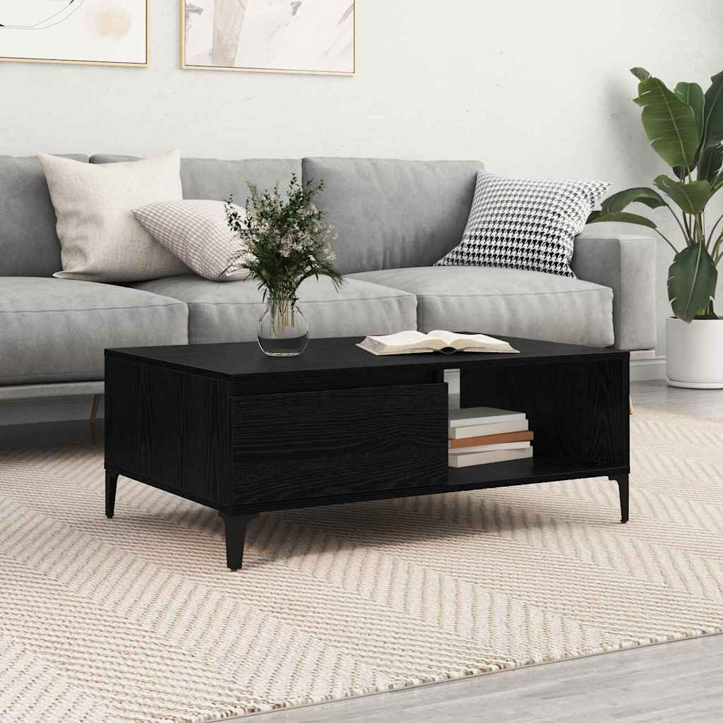 Table basse Chêne noir 90 x 60 x 35 cm Bois d'ingénierie - XIOS