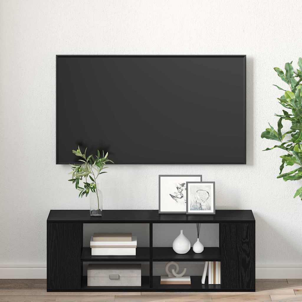 Meuble TV mural Chêne noir 102 x 35 x 35 cm Bois d'ingénierie - XIOS
