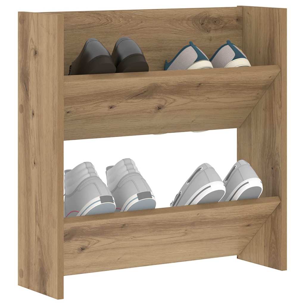Cabinet à chaussures mural chêne artisanal Bois d'ingénierie - XIOS