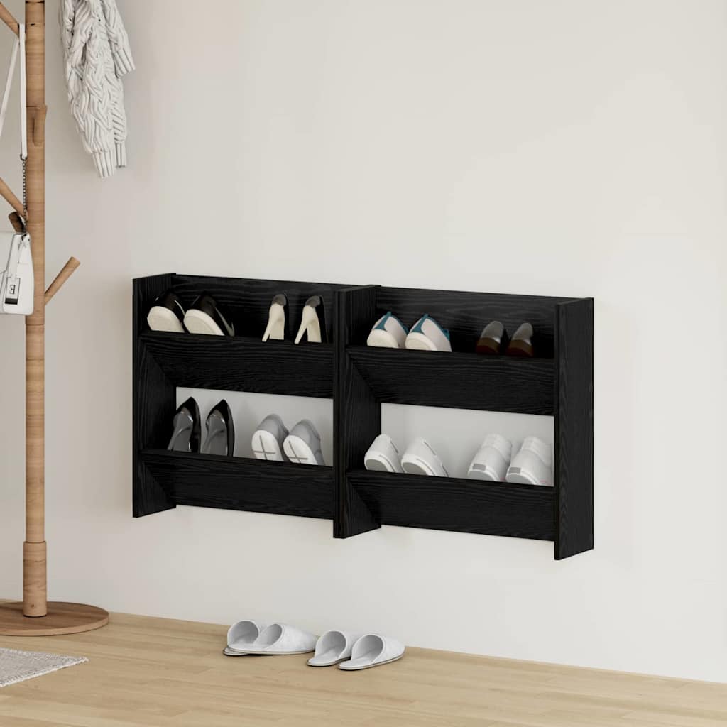 Cabinets à chaussures muraux Autre Chêne noir Bois d'ingénierie - XIOS