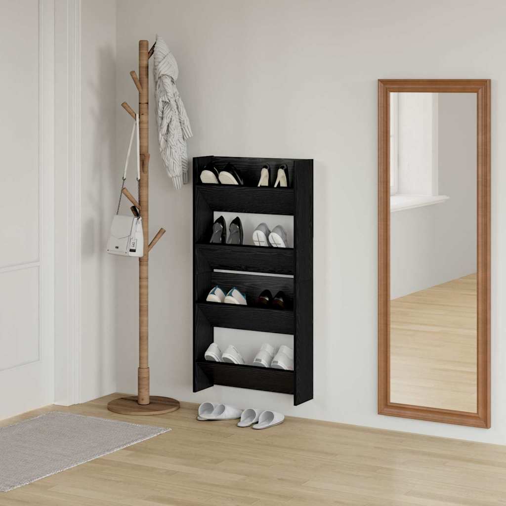 Cabinets à chaussures muraux Autre Chêne noir Bois d'ingénierie - XIOS