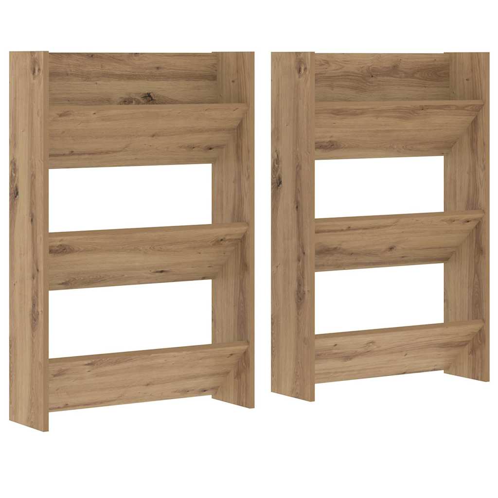 Cabinets à chaussures muraux chêne artisanal Bois d'ingénierie - XIOS