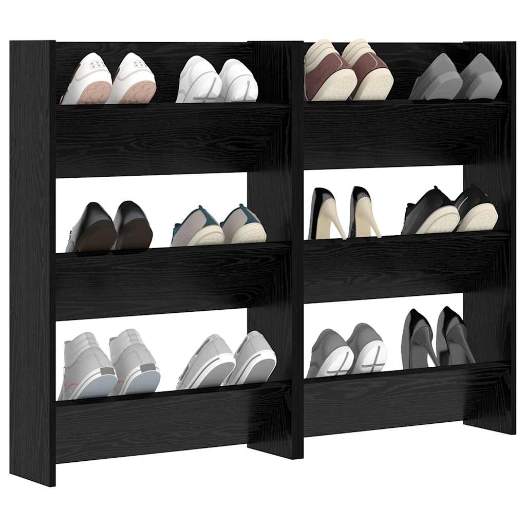 Cabinets à chaussures muraux Autre Chêne noir Bois d'ingénierie - XIOS