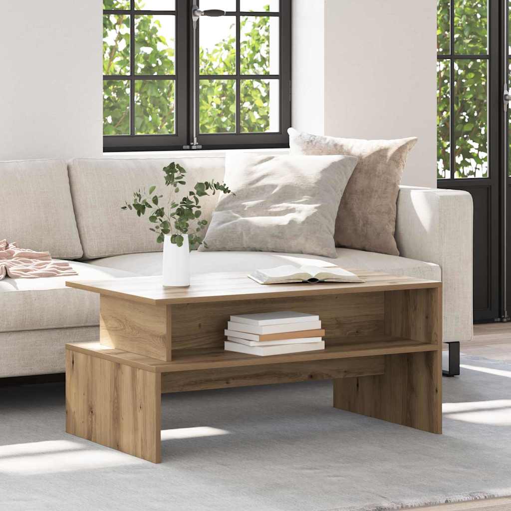 Table basse chêne artisanal 90 x 55 x 42.5 cm Bois d'ingénierie - XIOS
