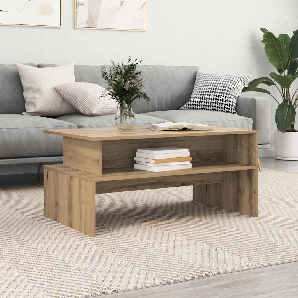 Table basse chêne artisanal 90 x 55 x 42.5 cm Bois d'ingénierie - XIOS
