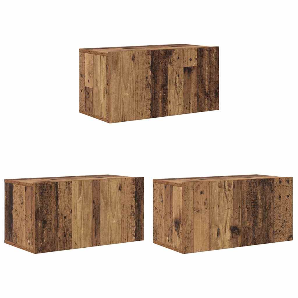 Meuble TV 3 pcs Marron 60 x 30 x 30 cm Bois d'ingénierie - XIOS