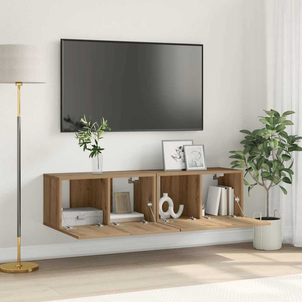 Meuble TV 2 pcs Marron 60 x 30 x 30 cm Bois d'ingénierie - XIOS