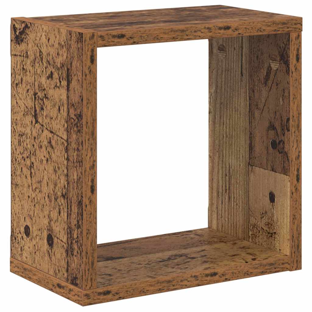 Étagères murales avec étagère 2 pcs Bois ancien 26 x 15 x 26 cm - XIOS