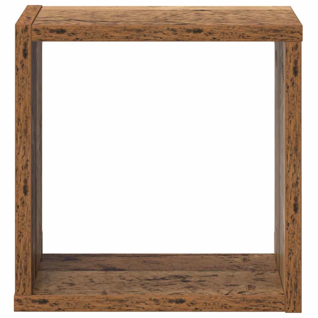Étagères murales avec étagère 2 pcs Bois ancien 26 x 15 x 26 cm - XIOS