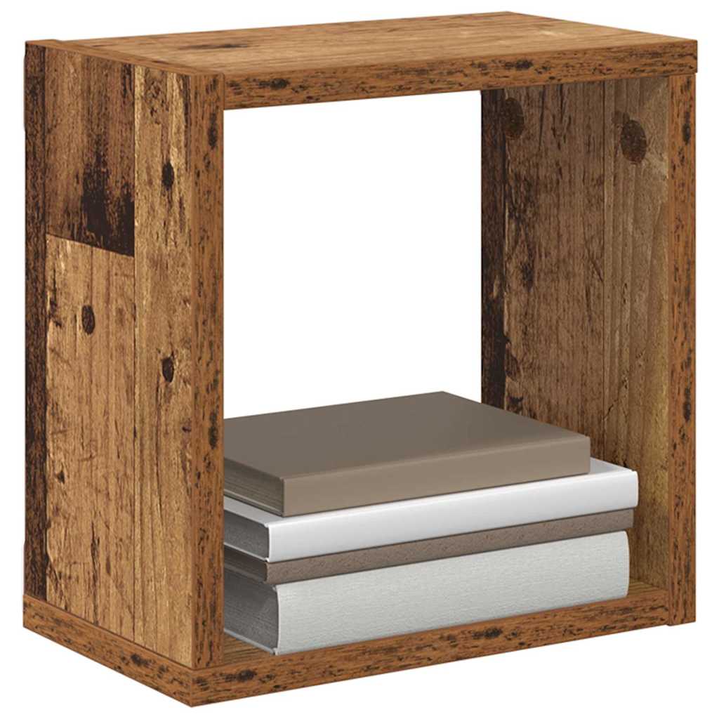 Étagères murales avec étagère 2 pcs Bois ancien 26 x 15 x 26 cm - XIOS