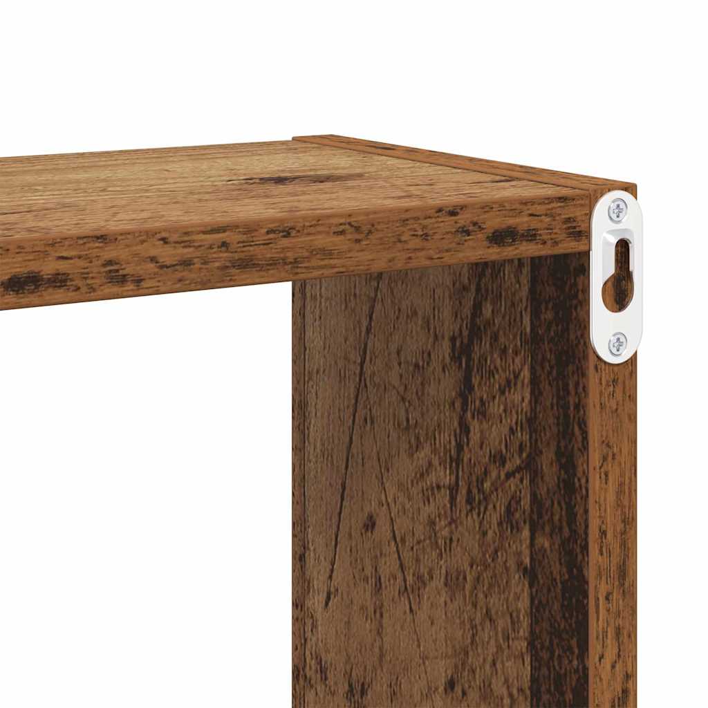 Étagères murales avec étagère 4 pcs Bois ancien 26 x 15 x 26 cm - XIOS