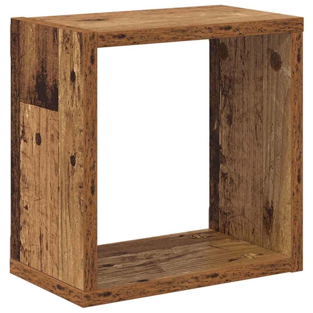 Étagères murales avec étagère 4 pcs Bois ancien 26 x 15 x 26 cm - XIOS