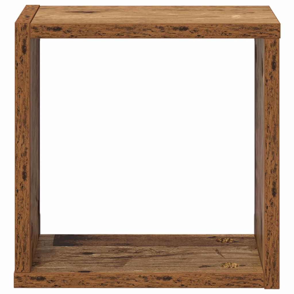 Étagères murales avec étagère 4 pcs Bois ancien 26 x 15 x 26 cm - XIOS