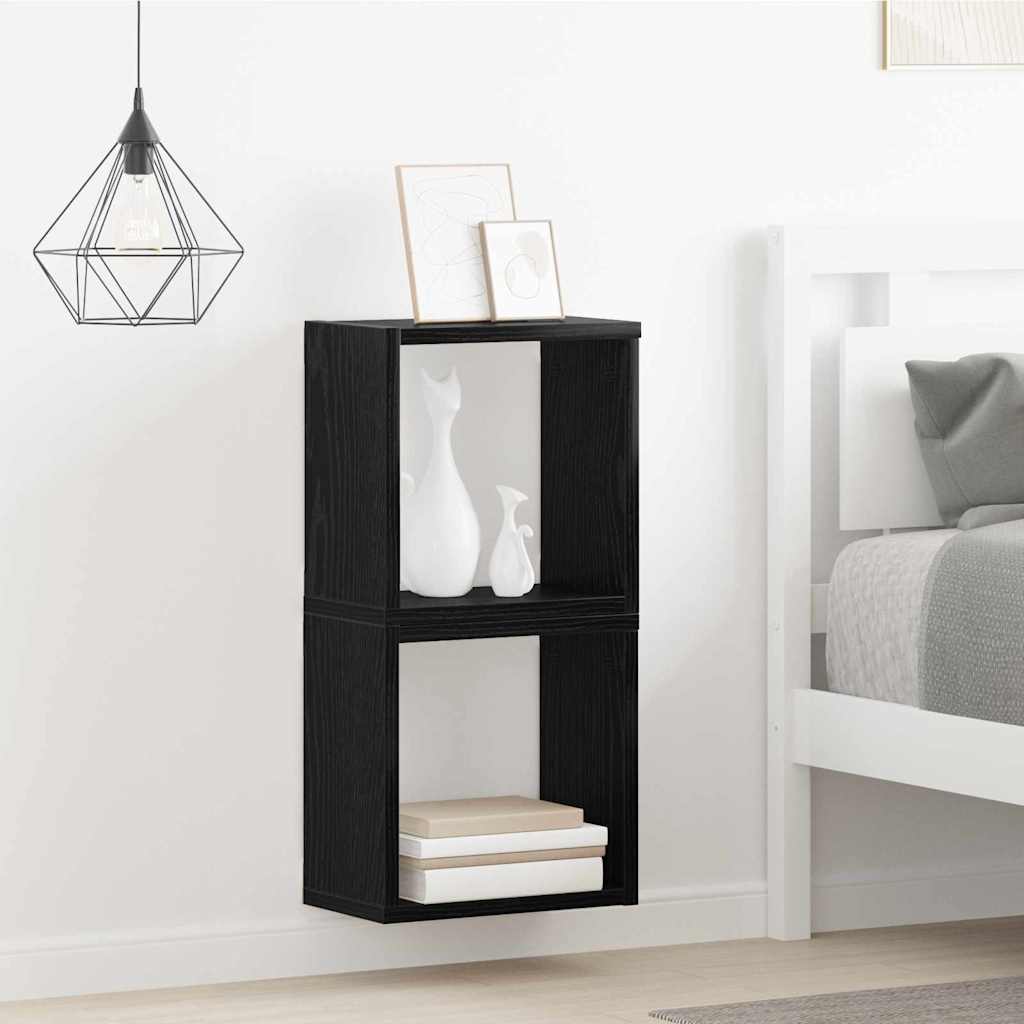Étagères murales avec étagère 2 pcs Chêne noir 26 x 15 x 26 cm - XIOS