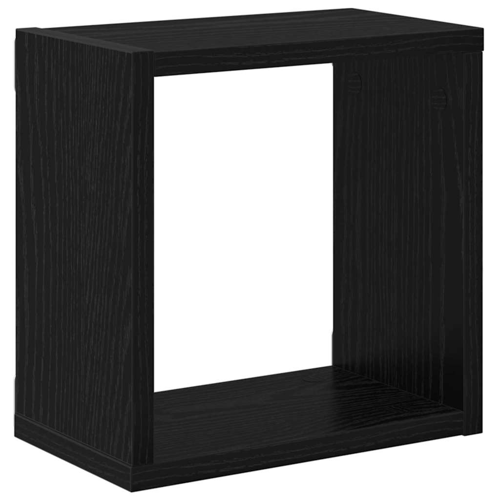 Étagères murales avec étagère 2 pcs Chêne noir 26 x 15 x 26 cm - XIOS