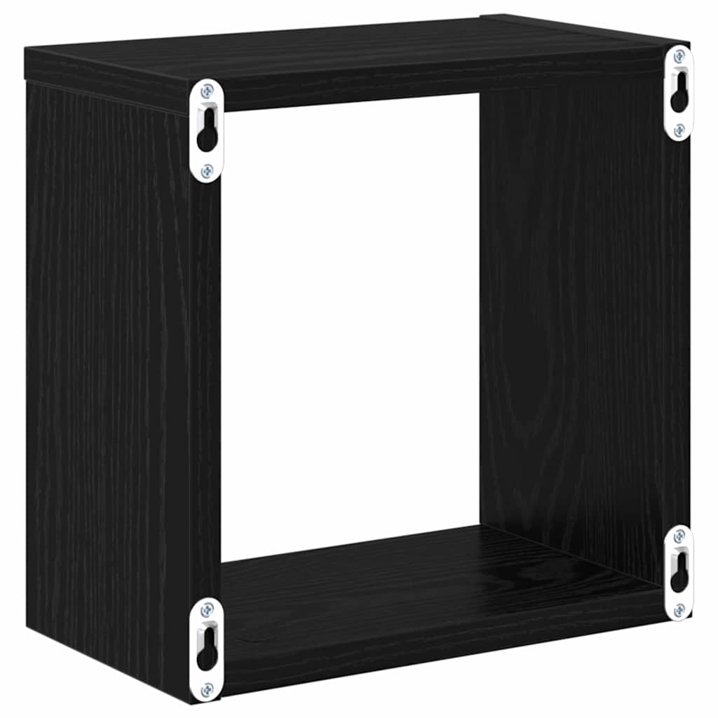 Étagères murales avec étagère 2 pcs Chêne noir 26 x 15 x 26 cm - XIOS