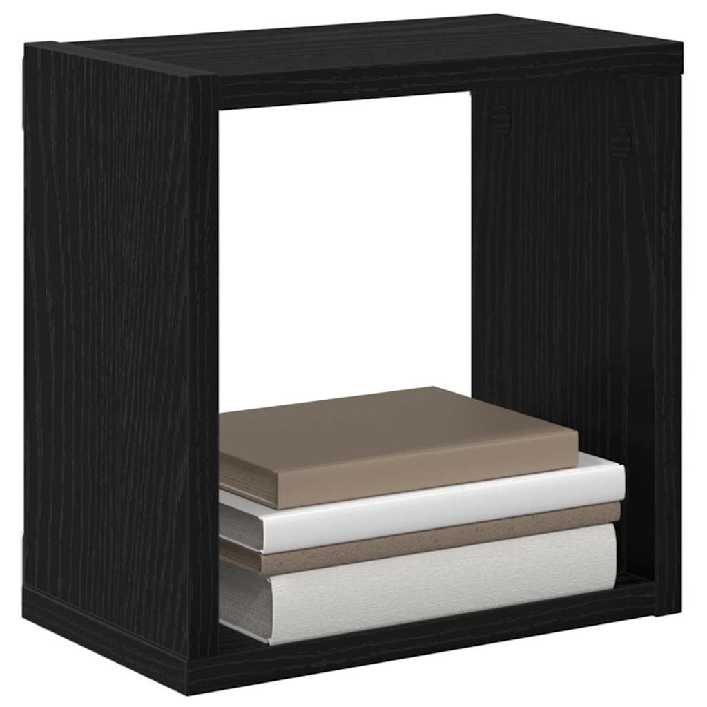 Étagères murales avec étagère 2 pcs Chêne noir 26 x 15 x 26 cm - XIOS