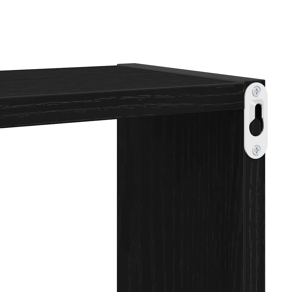 Étagères murales avec étagère 4 pcs Chêne Noir 26 x 15 x 26 cm - XIOS