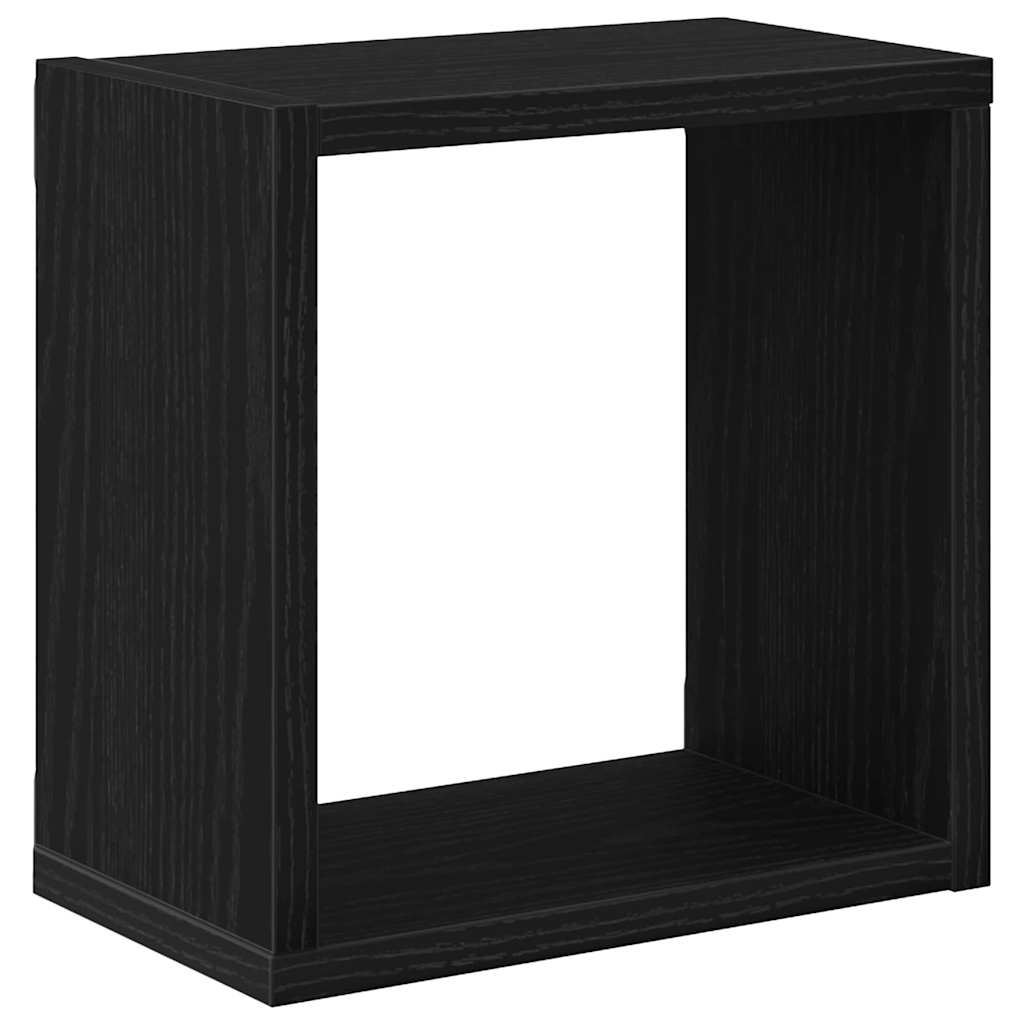 Étagères murales avec étagère 4 pcs Chêne Noir 26 x 15 x 26 cm - XIOS