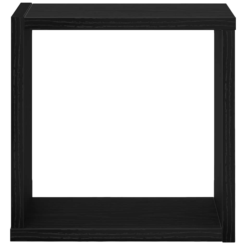 Étagères murales avec étagère 4 pcs Chêne Noir 26 x 15 x 26 cm - XIOS