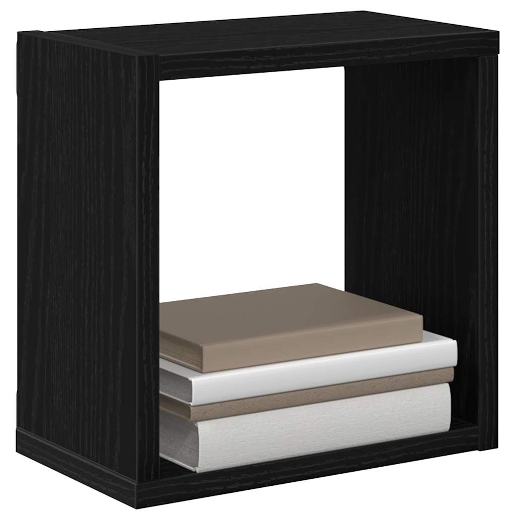Étagères murales avec étagère 4 pcs Chêne Noir 26 x 15 x 26 cm - XIOS