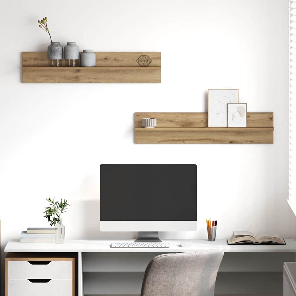 Étagères Murales 2 pcs chêne artisanal 80 x 11,5 x 18 cm - XIOS