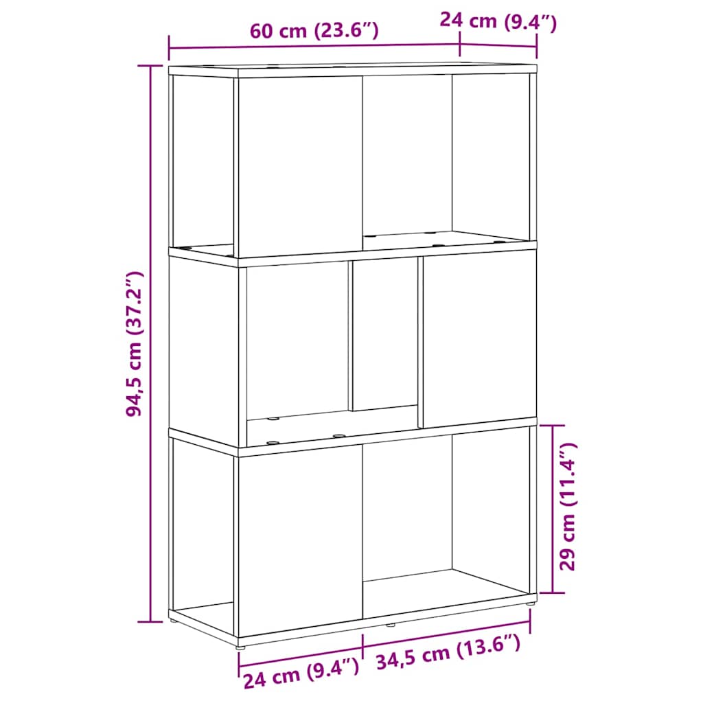 Centre de divertissement Noir 60 x 24 x 94 cm Bois d'ingénierie - XIOS