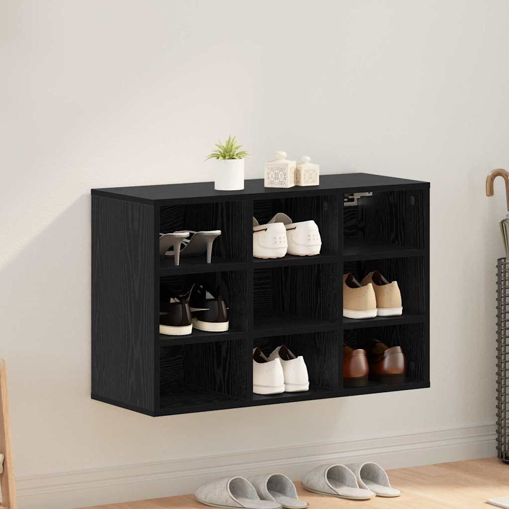 Meuble à chaussures avec étagère Chêne noir 77.5 x 30 x 51 cm - XIOS