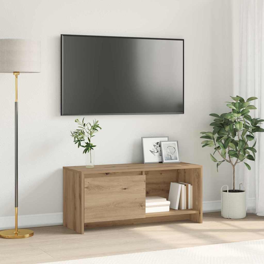 Meuble TV chêne artisanal 90 x 35 x 40 cm Bois d'ingénierie - XIOS